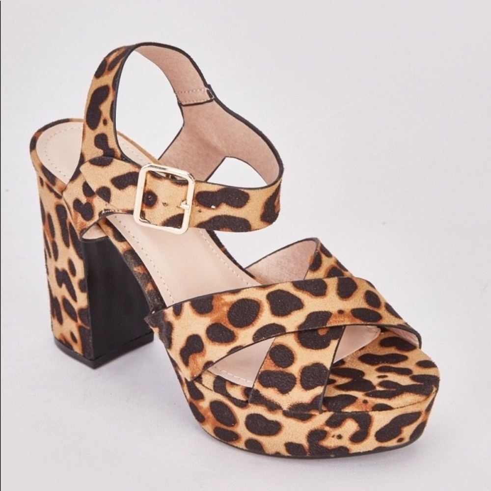 Leopard Print Chunky Heels